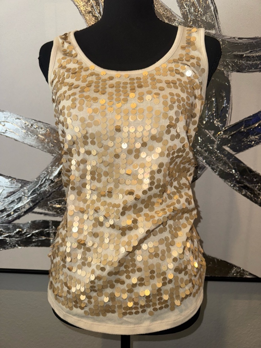 Eyeshadow Gold Sequin Tank Top